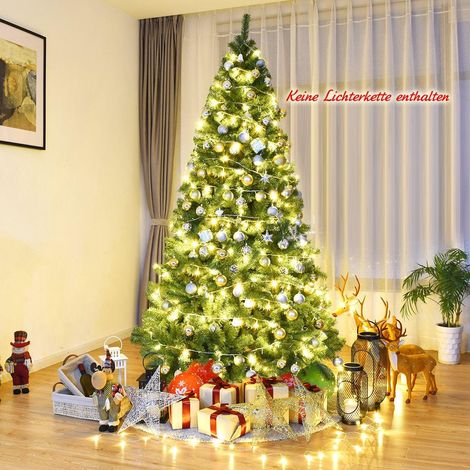 Weihnachtsbaum 225 cm kunstlicher tannenbaum mit klappsystem 1346 spitzen pvc grun