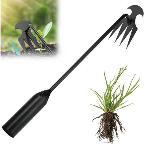 Unkrautstecher aus Edelstahl, Gartenwerkzeug zum Graben, Jäten und Entfernen von Unkraut, 50 cm (1/4)