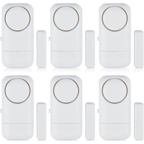 6er-Set Tür- und Fensteralarme – Einbruchschutz – Drahtloses Sicherheitsalarmsystem mit drahtlosem Magnetsensor – 120 dB – Für Haus, Hotel, Wohnung und Büro (1/5)
