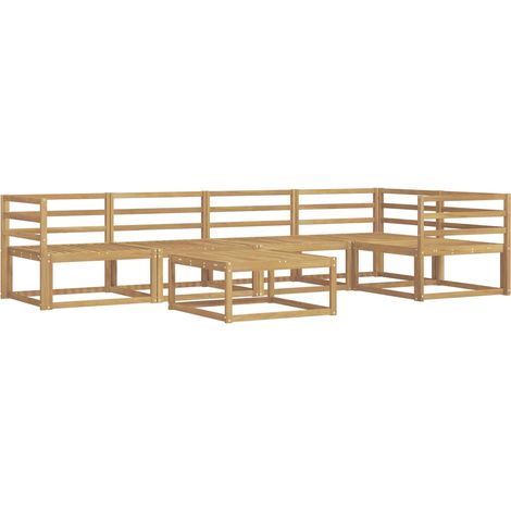Outdoor Sofa Set 6 pcs White 79 x 79 x 37 cm Solid Acacia Wood vidaXL