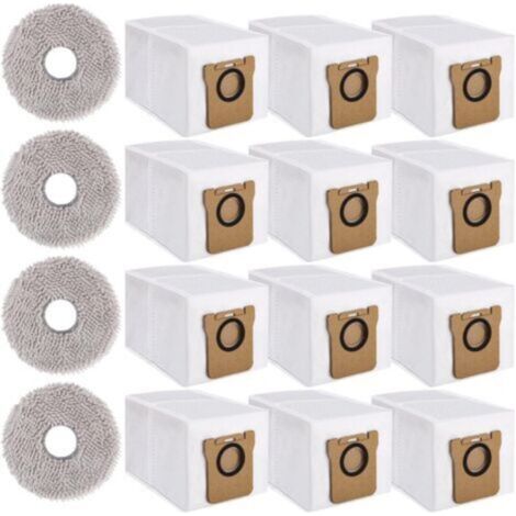 FENOPLASTICAKit d'accessoires Dreame L10s Ultra/L10 Ultra/Xiaomi X10 + aspirateur, 12 sacs à poussière, 4 chiffons de nettoyage (1/4)