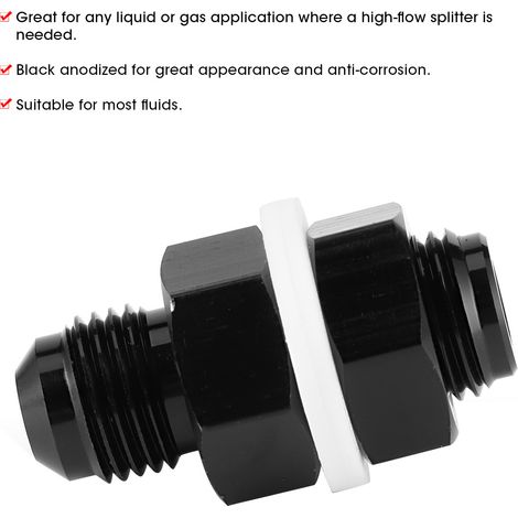 Raccords de cloison pour pile à combustible AN6 Flame avec joints en téflon (1/5)