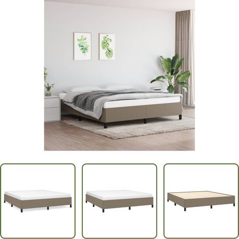 Sommeil -  Cadre de lit sans matelas taupe 160x200 cm tissu (1/5)
