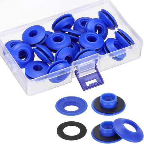 Ensemble de 20 œillets en Plastique pour bâches, Bleus (1/4)