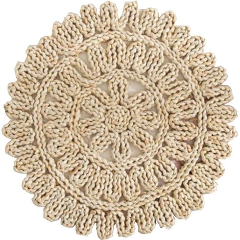 Manteles individuales elegantes e innovadores, fabricados en paja tejida, de 38 cm de diámetro, resistentes al calor, 1 unidad: protección y decoración para la cocina, el salón y la oficina. (1/5)