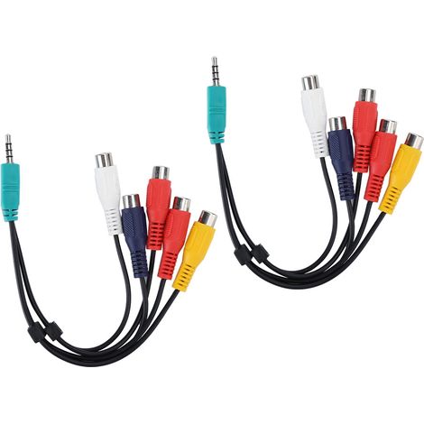 2 Pièces Câble Vidéo AV 3.5+2.5 vers 5RCA pour Téléviseurs Samsung, Ligne Signal Composant (1/5)