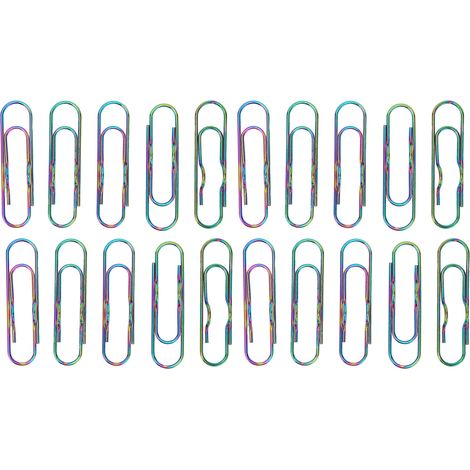 20 pinces métalliques pour stylos, clips à haute adhérence antirouille par électrozingage, assortiment coloré pour carnets et blocs-notes (1/5)