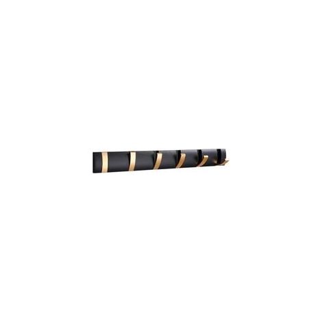 Porte Manteau Mural avec 6 Crochets, Porte Manteau Salle de Bain Pliant Moderne Noir Or, Porte Serviettes peu Encombrants pour Suspendre Manteaux, Chapeaux, écharpes (Noir + Or, 6 Crochets) (1/5)