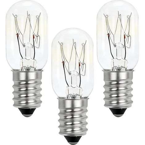Lot de 3 Ampoule Frigo E14 15W Blanc Chaud, 2700K Ampoule Lampe de Sel Dimmable AC 230V T20 Lampes de Frigo 70 Lm Ampoule Hotte Aspirante pour Refrigerateur Machine à Coudre Micro-ondes