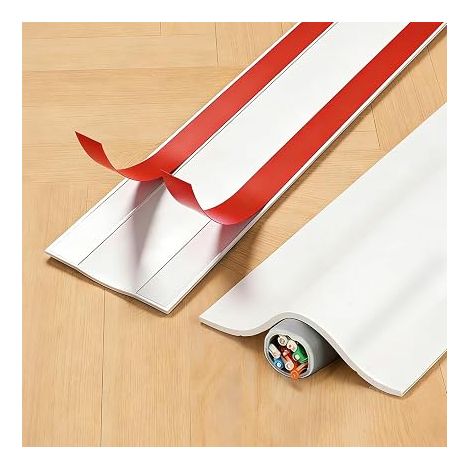 Cache-câbles flexible pour câbles sur mur et sol blanc (1/5)