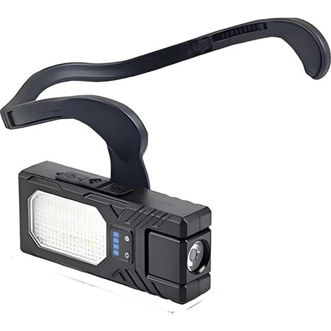 Lampe frontale LED rechargeable avec détecteur de mouvement Batterie 1500 mAh 7 modes Base magnétique pour la pêche, la randonnée, le camping, les activités de plein air Noir (B)