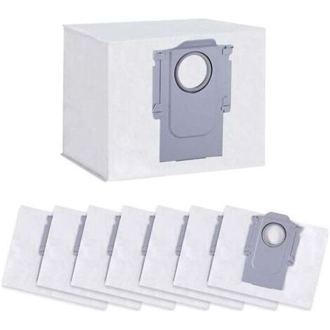 Lot de 8 sacs à poussière pour station d'aspiration Roborock S7 MaxV Ultra / S7 Pro Ultra / Q7+ / Q7 Max+ / Q5+, sac de rechange jetable grande capacité de 3 L (1/5)