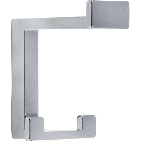 Patère murale 3 crochets carrés chromé brillant SIRO, porte-manteau design pour entrée et salle de bain (1/2)