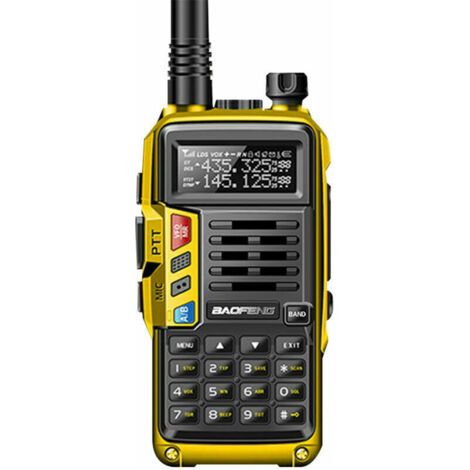 UV-S9 Dual Band Portable Walkie Talkie 10W Ham Radio 2 Antennes 10KM Fonction VOX longue port��e 128CH - Jaune (1/5)