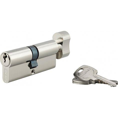 Cylindre de serrure à bouton STD, UNIKEY (achetez-en plusieurs, ouvrez avec la même clé),30Bx40mm, 3 clés, nickelé - THIRARD