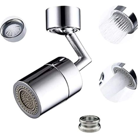 Filtre universel anti-éclaboussures pour robinet, tête en plastique rotative à 720° et matériau ABS, anti-éclaboussures, mousse enrichie en oxygène. (1/4)