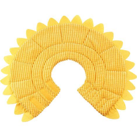 Collar isabelino anti-mordeduras para perros y gatos, protección ajustable, cómodo collar de recuperación con diseño de girasoles (amarillo, pequeño). (1/5)
