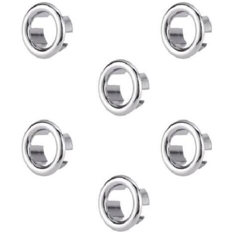 Sink Overflow Ring, 6 Pieces Sink Overflow Ring Overflow Cover, Sink Overflow Ring for Bathroom, Kitchen, Sink (1/5)