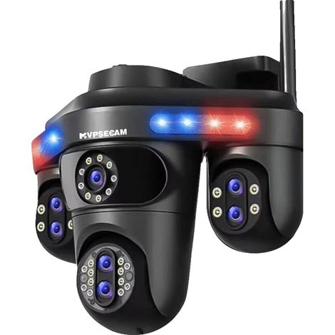 Caméra de sécurité, zoom optique 10X, vision nocturne, 1Pcs Caméra Noire, Prise EU (1/2)