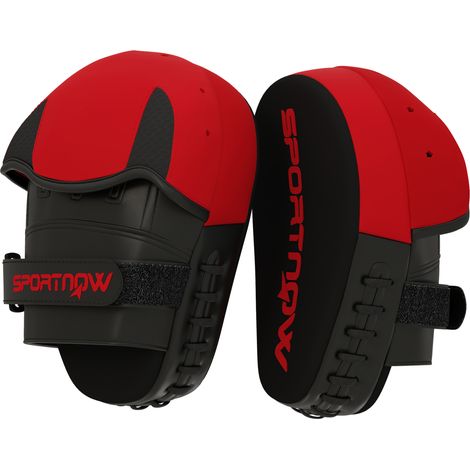 Gants de boxe incurvés rouges pour Muay Thai, MMA, Karaté et Taekwondo, accessoire sport design sobre pour combat pratique et polyvalent
