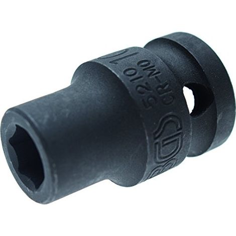 BGS Kraft-Steckschlüssel-Einsatz Sechskant Antrieb Innenvierkant 12,5 mm (1/2") SW 10 mm - 5210