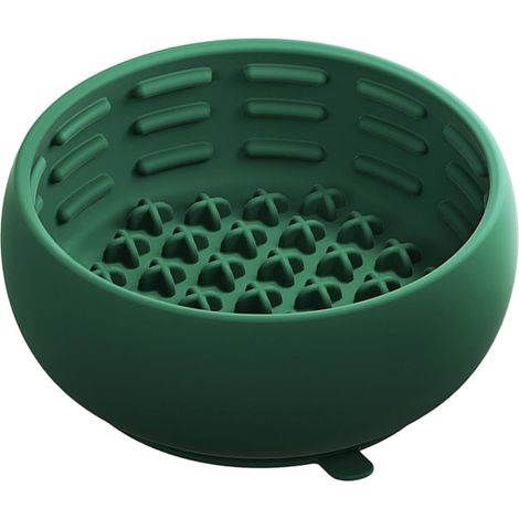 Gamelles à alimentation lente en silicone – 11,5 x 11,5 x 5 cm Base puzzle compacte avec poignée antidérapante, matériau de qualité alimentaire pour dressage d'animaux domestiques, jouets (1/5)