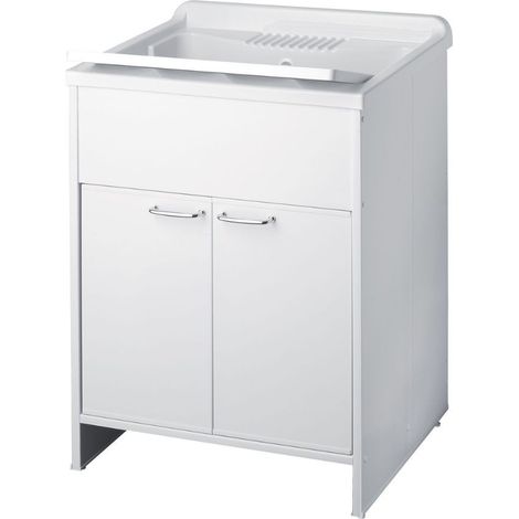 Mueble lavabo PVC blanco 60x60x85H cm - Laden (1/4)