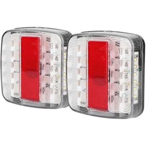 QORVA
-2 pièces de feux arrière LED 12V/24V à double couleur pour remorque, camion, (avec couverture de lampe blanche),de