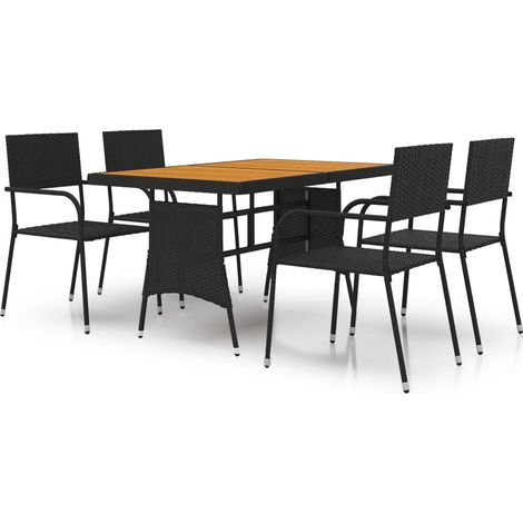 Maison Exclusive - Set da Pranzo per Esterni 5 pz in Polyrattan Nero (1/5)