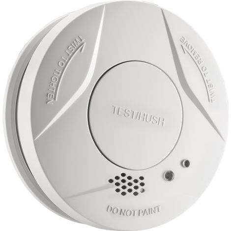 Wiltec Detector de humo con pila de 3 V, alarma de incendios con función HUSH, sensor de incendios fiable con sonido de 85 dB, alarma de incendios fotoeléctrico, protección eficaz contra incendios
