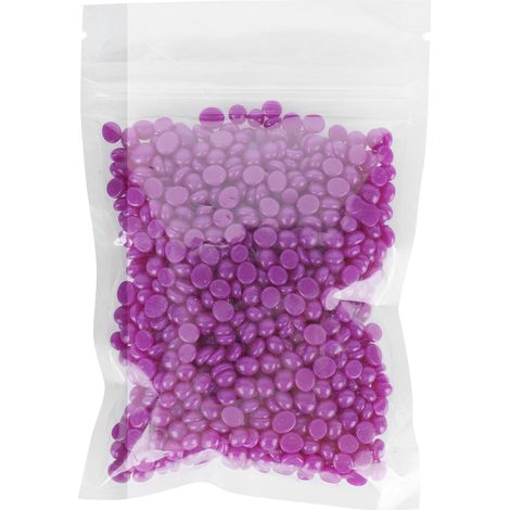 Dépilation à la cire végétale violette 50g pour visage, bras, dos et jambes - Perles de cire dépilatoire homme femme (1/5)