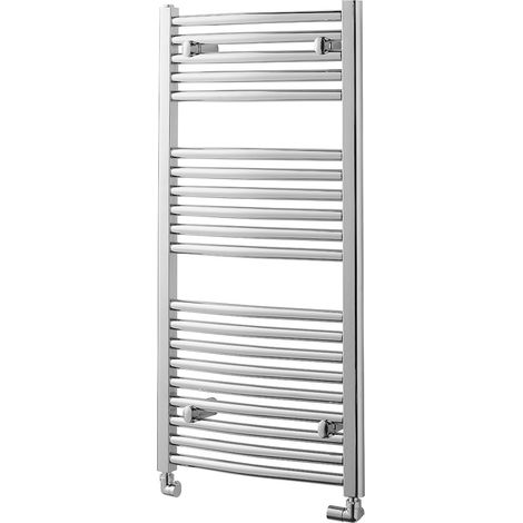 Heatwave Tempo Curved Chrome Ladder Towel Rail 1000mm (H) x 600mm (W) (1/3)