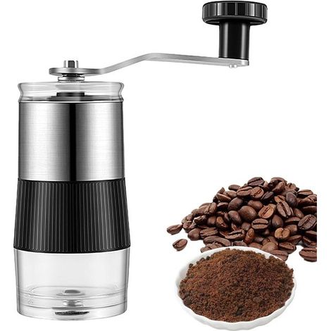 Molinillo de café manual，manivela de acero inoxidable，grosor ajustable，molinillo cónico portátil para prensa francesa，adecuado para la familia y (1/5)