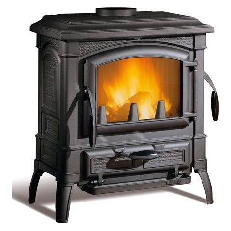 La Nordica – Poêle à bois 7.3 kW – Fonte émaillée – Évacuation des fumées arrière – Longueur max de bûche 50 cm – Classe énergétique A (1/10)