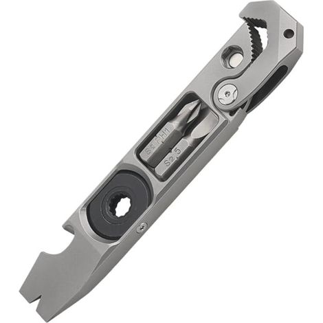 Pied de Biche EDC en Titane, Outil Multifonctionnel, Clé/Pied de Biche/Tournevis/Tournevis à Clous/Ouvre-Bouteilles et Autres Fonctions (1/5)