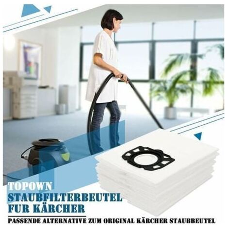 10 Sacs Aspirateur pour Karcher WD4 WD5 WD6 , adapté pour Karcher MV4, MV5, MV6 aspirateur eau et poussière 2.863-006.0 (1/4)