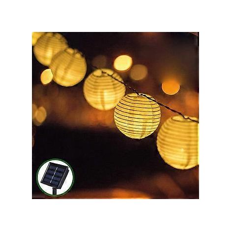 Guirlande lumineuse solaire d'extérieur pour jardin, 30 LED, décoration de Noël, lanterne solaire étanche IP65 - Blanc chaud (1/3)