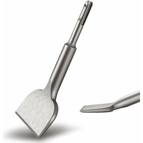 Burin SDS PLUS Carrelage, 165mm x 75mm  Série d'élargissement de Haute Qualité, Ciseau à Tuiles Courbé Ciselé pour la Céramique et Les Carreaux de Sol,DEBUNS (1/5)