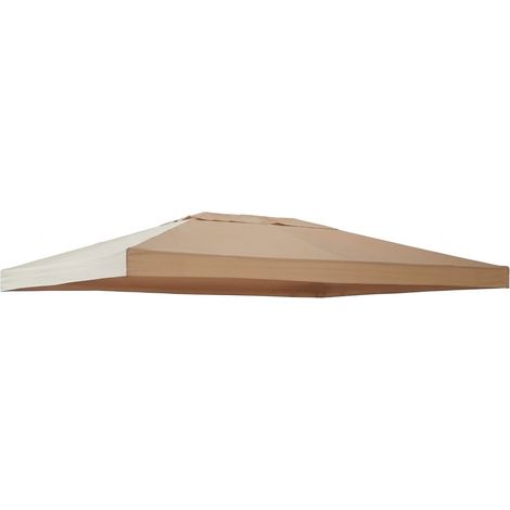 Telo Con Protezione UV Ricambio Gazebo 3x4 Metri Impermeabile In Poliestere PVC Velcro Rinforzato Per Giardino Terrazza Veranda Outdoor 300 X 400 Cm Beige