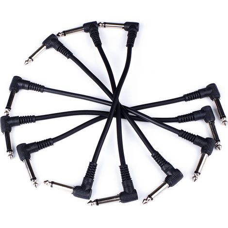 Lot de 6 câbles jack 6,35mm mono pour pédale de guitare, suppression du bruit, âme en cuivre, cordon de liaison effet. (1/5)
