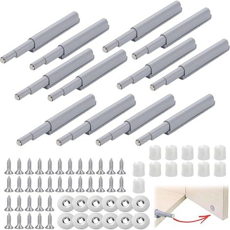 Push to Open Door Opener for Cabinet, Furniture Door, Kitchen Cabinet, Pack of 12 (1/5)