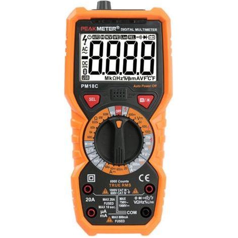 Multimètre numérique AC/DC 1000V – Testeur électrique avec fonction maintien – Affichage rétroéclairé – Protection CAT III 1000V - PM18C (1/4)