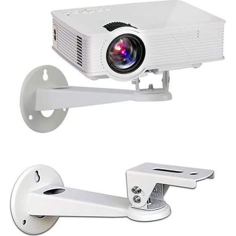 Mini Support Vidéoprojecteur Mural, 6,3 7,87 inch Vis M4 Rotation 360°, Inclinaison 60°, pour Caméra/Projecteur/Webcam Matériau Acier Carbone (1/5)
