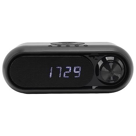 Radio-réveil 3 en 1 avec haut-parleur Bluetooth et chargement sans fil, réveil numérique LED portable pour chambre, salon et voyages (gris) (1/5)