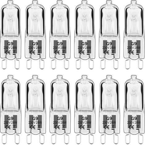 Ampoule LED G9,Ampoule Halogene G9 28W 230V, 350LM 2700K Blanc Chaud Dimmable, G9 Ampoules Capsule, pour Lustres, Lampes de Paysage, Appliques Murales, éclairage d\'armoire, Lot de 10 (1/5)