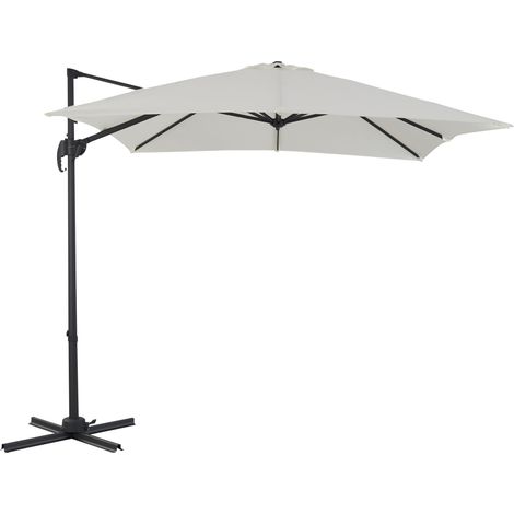 Parasol flottant inclinable 250x250 cm - Parasol flottant solide - Blanc cassé (1/5)