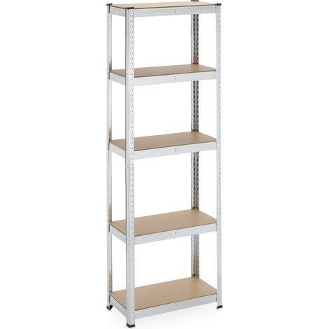 Scaffale portaoggetti modulare per garage officina 90 x 40 x 180 cm regolabile in acciaio zincato grigio 130012615