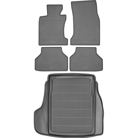 Juego de alfombrillas de goma para coche y alfombrilla para maletero para BMW Serie 5 E60 Sedán (2004-2010).