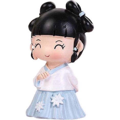 Figurine de jeune fille antique, sculpture en résine, objet de décoration pour bureau ou maison, cadeau de pendaison de crémaillère-Blue (1/5)