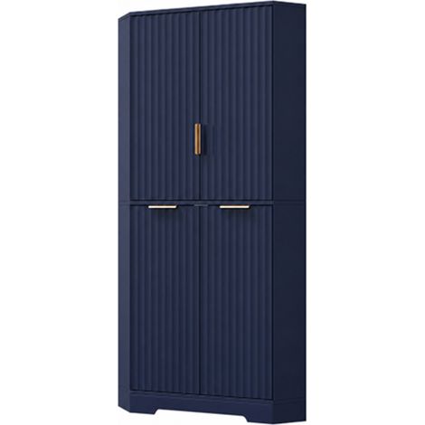 Buffet 60 x 60 x 172 cm bahut 4 portes meuble d'angle étagères réglables rangement fermé format buffet (1/2)